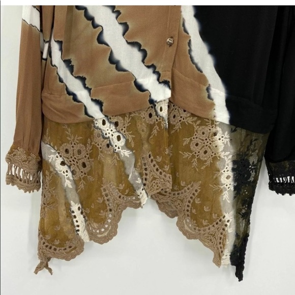 - XCVI tie dye Lace Trim Lagenlook Tunic S - Picture 2 of 8